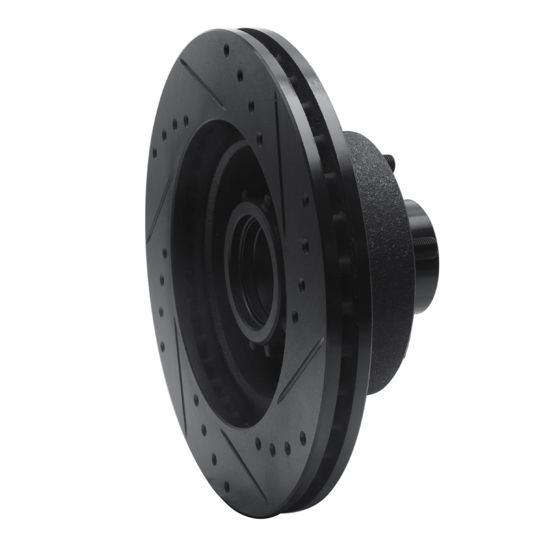 Picture of R1 73-89 Chrysler Imperial Front Left Drilled & Slotted Black Brake Rotor