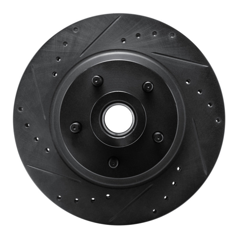 Picture of R1 69-73 Chrysler Newport Front Left Drilled & Slotted Black Brake Rotor