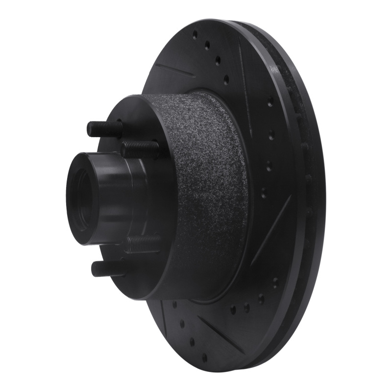 Picture of R1 73-89 Chrysler CORDOBA Front Right Drilled & Slotted Black Brake Rotor