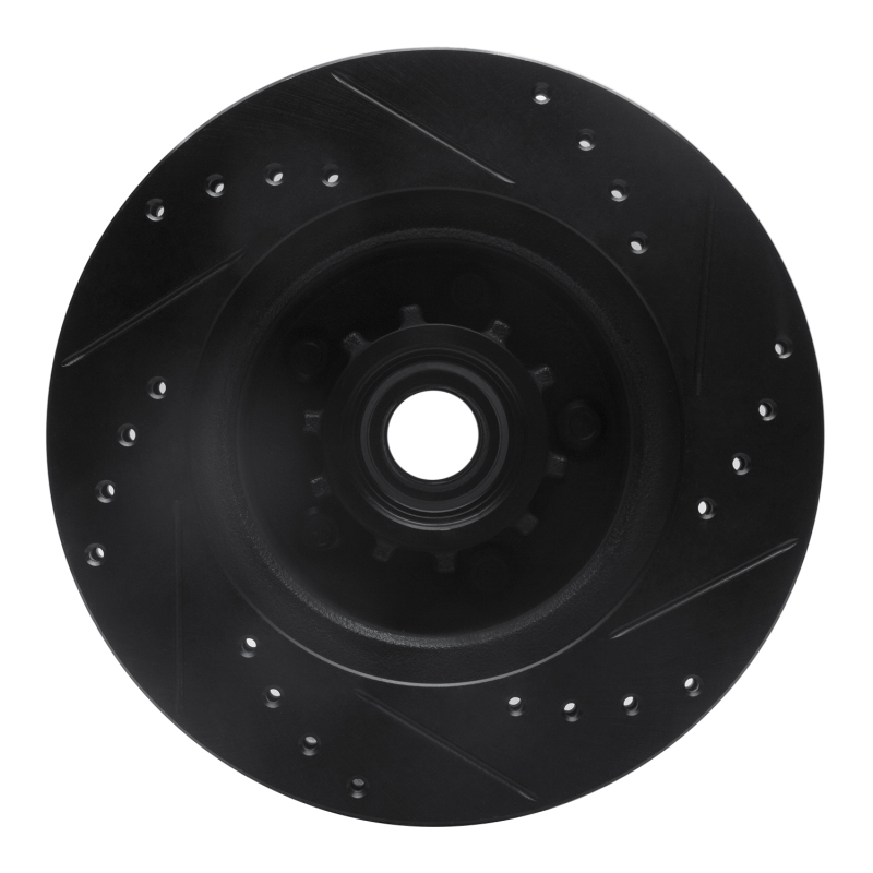 Picture of R1 73-89 Chrysler Imperial Front Left Drilled & Slotted Black Brake Rotor