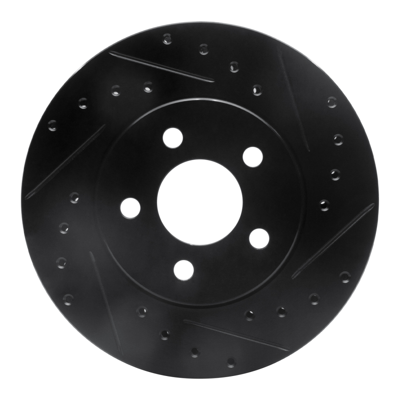 Picture of R1 95-00 Chrysler Sebring Front Right Drilled & Slotted Black Brake Rotor