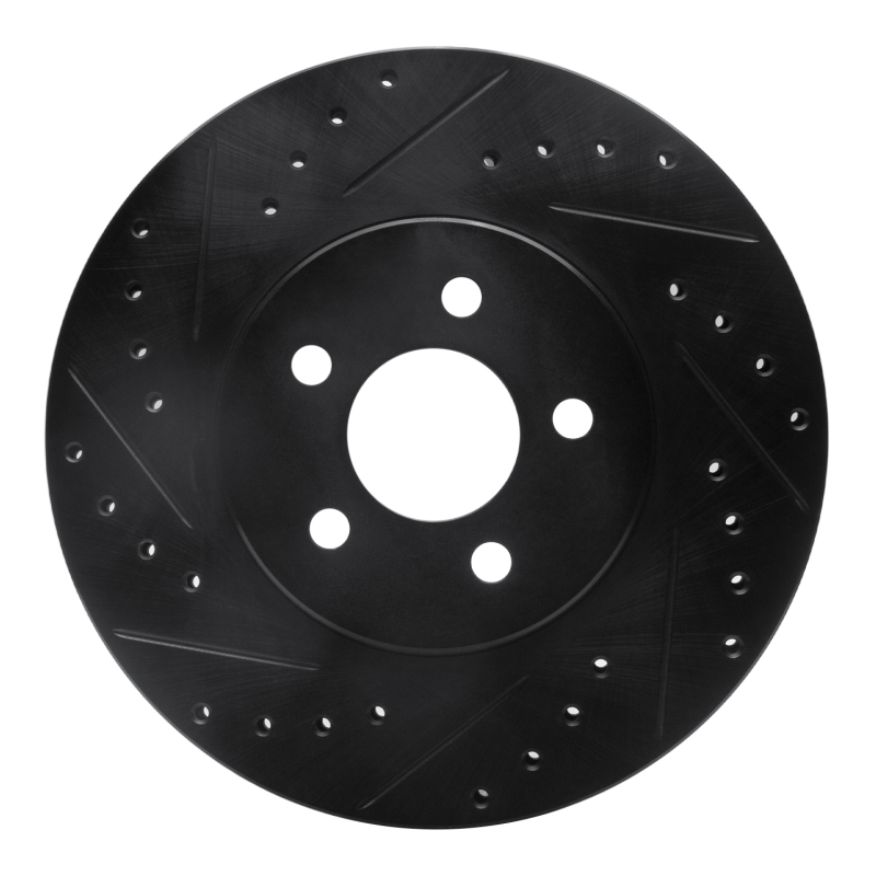 Picture of R1 95-06 Chrysler Sebring Front Left Drilled & Slotted Black Brake Rotor