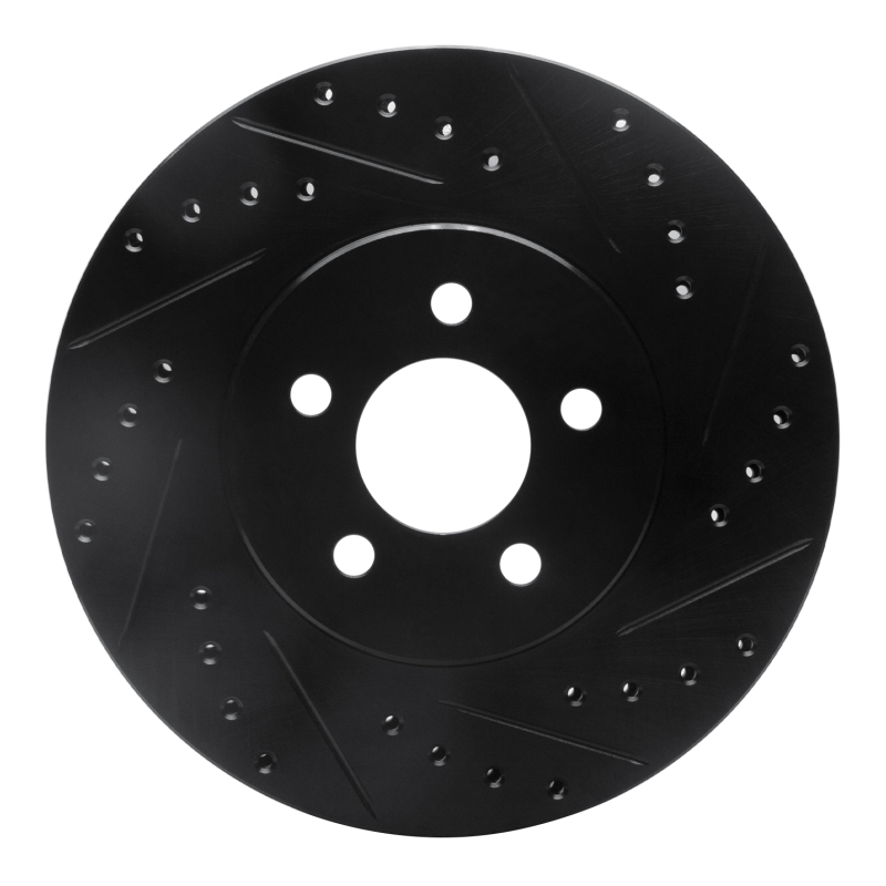 Picture of R1 95-06 Chrysler CIRRUS Front Right Drilled & Slotted Black Brake Rotor