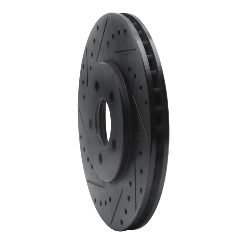 Picture of R1 95-06 Chrysler Sebring Front Left Drilled & Slotted Black Brake Rotor