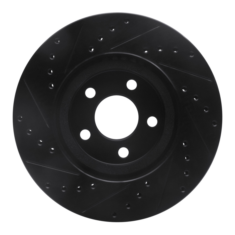 Picture of R1 01-10 Chrysler PT Cruiser Front Right Drilled & Slotted Black Brake Rotor