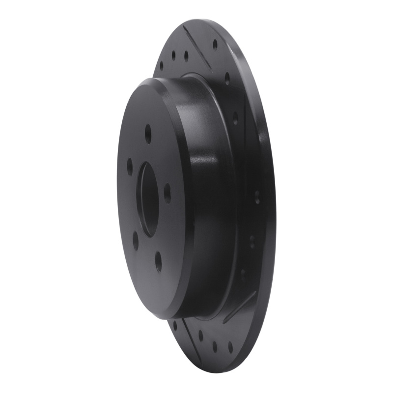 Picture of R1 95-07 Chrysler CIRRUS Rear Right Drilled & Slotted Black Brake Rotor