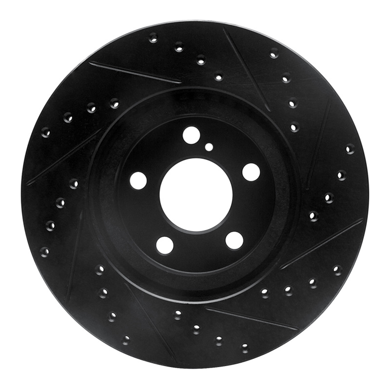 Picture of R1 01-10 Chrysler PT Cruiser Front Left Drilled & Slotted Black Brake Rotor