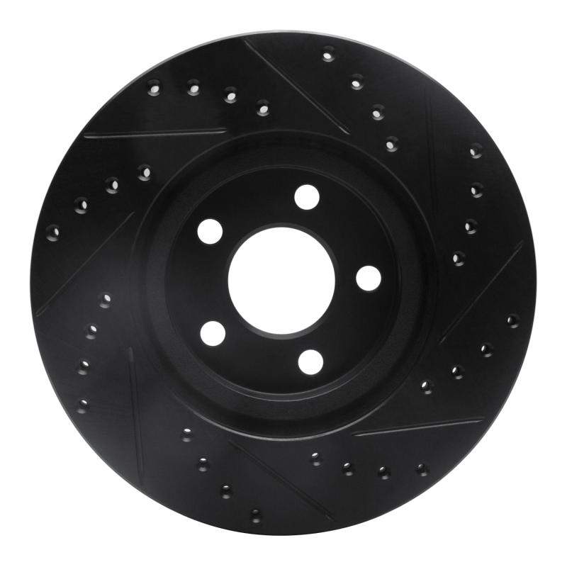 Picture of R1 03-09 Chrysler PT Cruiser Front Left Drilled & Slotted Black Brake Rotor