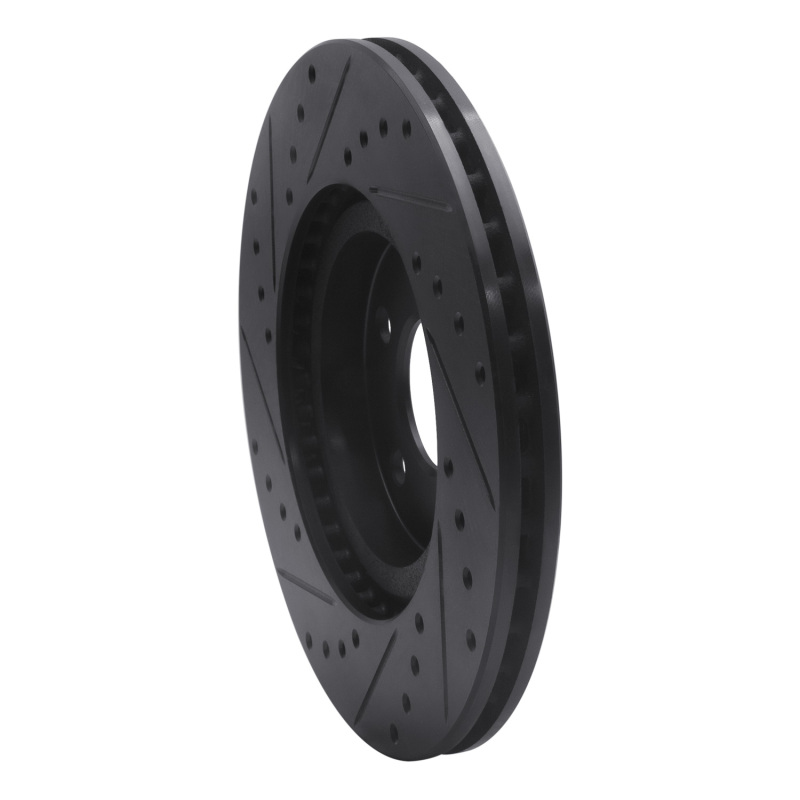 Picture of R1 01-10 Chrysler PT Cruiser Front Right Drilled & Slotted Black Brake Rotor