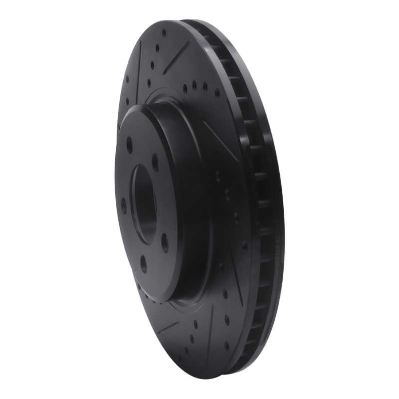 Picture of R1 05-23 Chrysler 300 Front Left Drilled & Slotted Black Brake Rotor