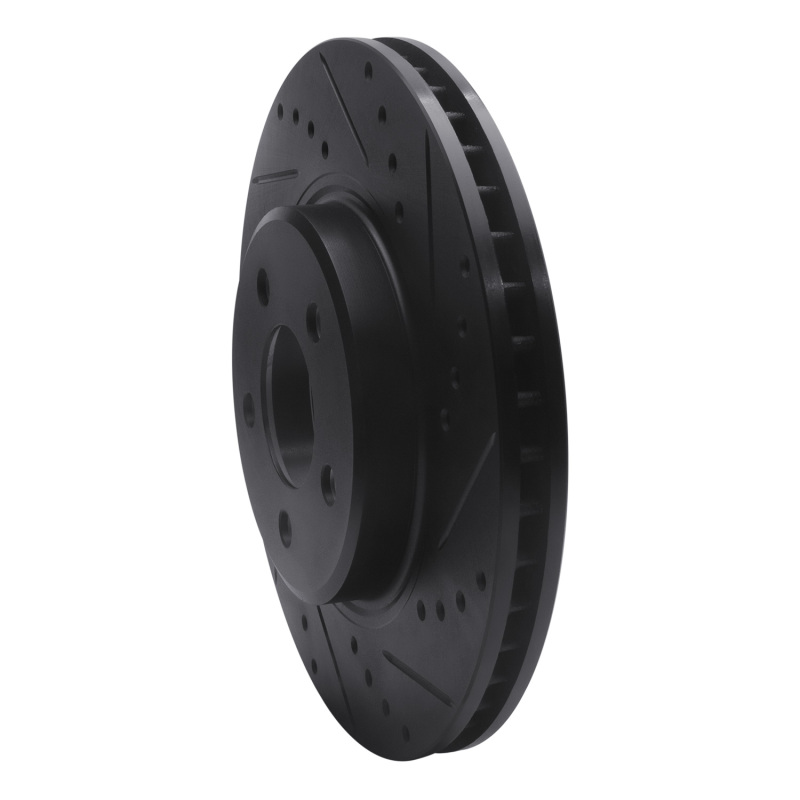 Picture of R1 05-23 Chrysler 300 Front Right Drilled & Slotted Black Brake Rotor