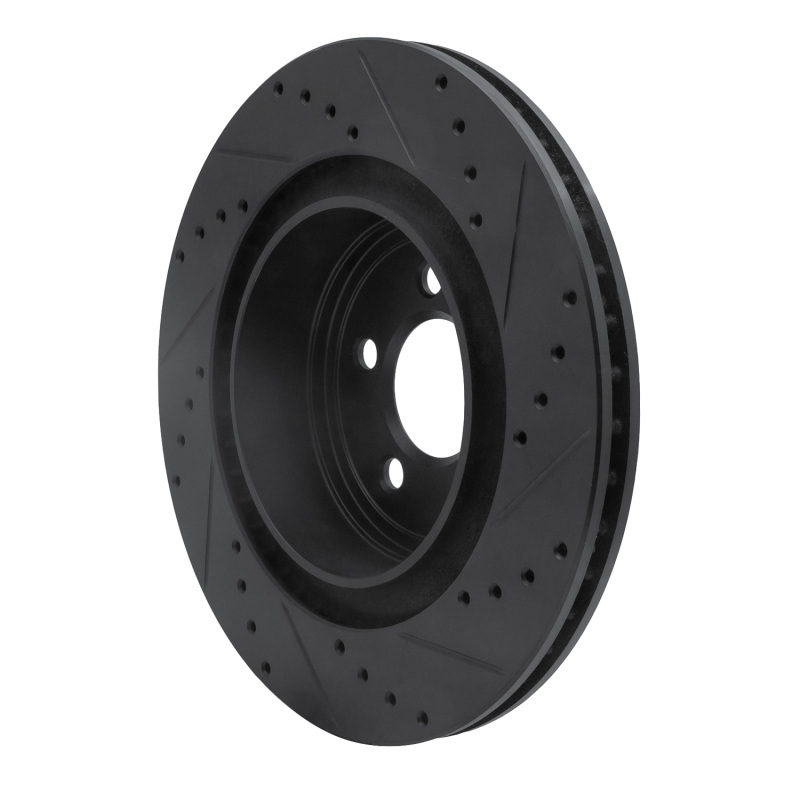Picture of R1 06-23 Dodge Charger Rear Left Drilled & Slotted Black Brake Rotor