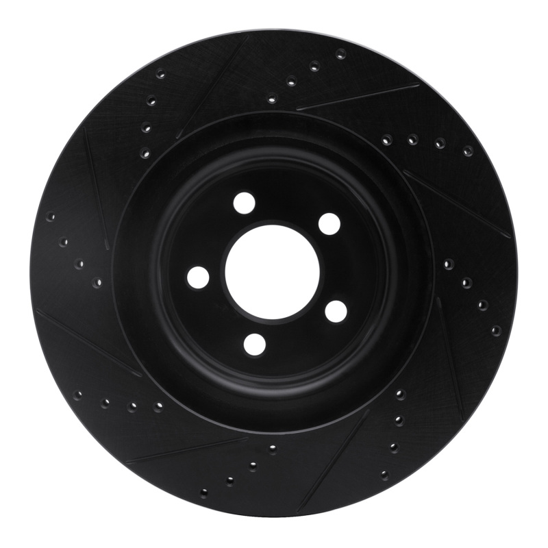 Picture of R1 05-23 Chrysler 300 Front Right Drilled & Slotted Black Brake Rotor