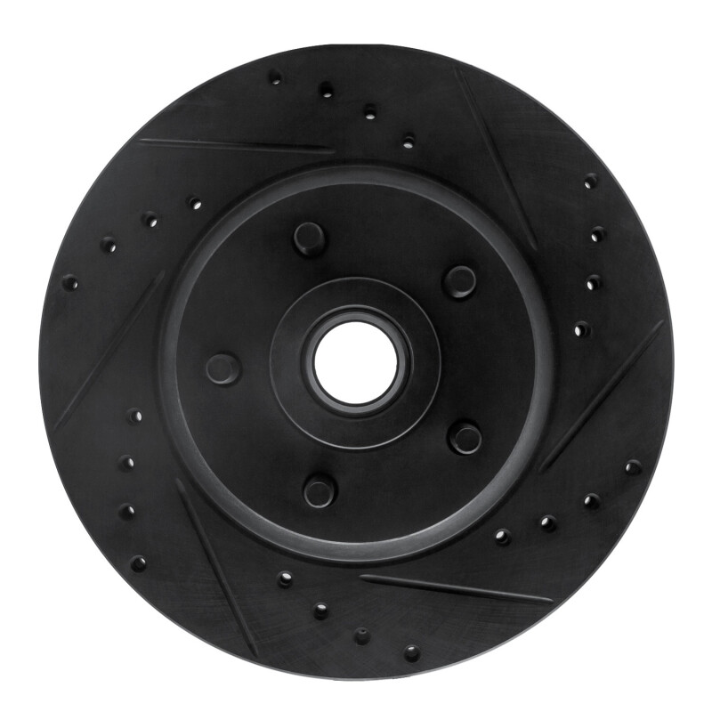 Picture of R1 71-81 Chrysler New Yorker Front Right Drilled & Slotted Black Brake Rotor