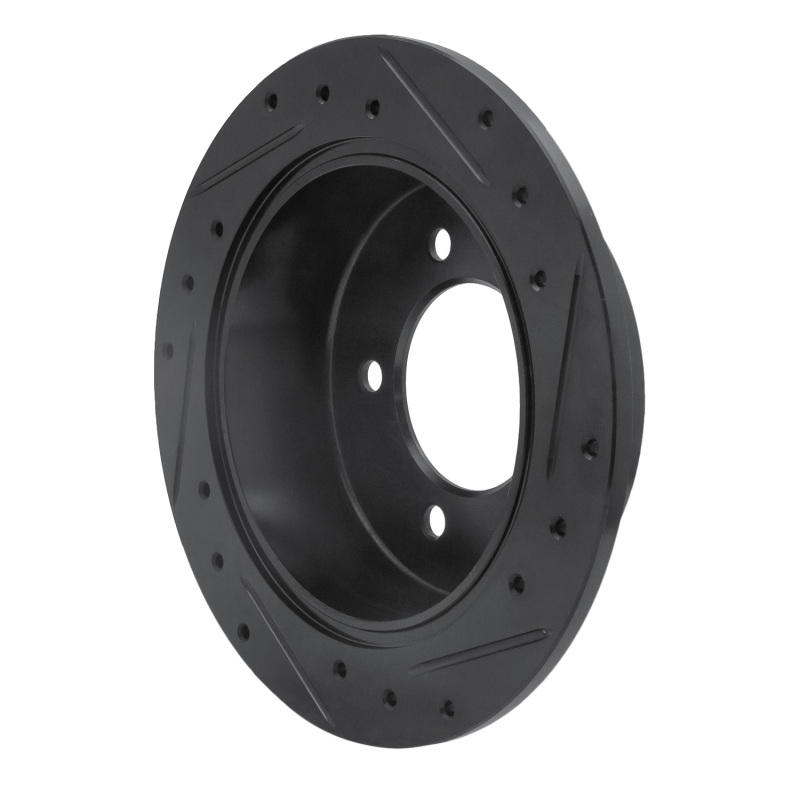 Picture of R1 07-17 Chrysler 200 Rear Left Drilled & Slotted Black Brake Rotor
