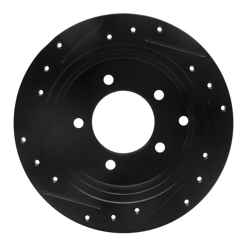 Picture of R1 07-17 Chrysler 200 Rear Right Drilled & Slotted Black Brake Rotor