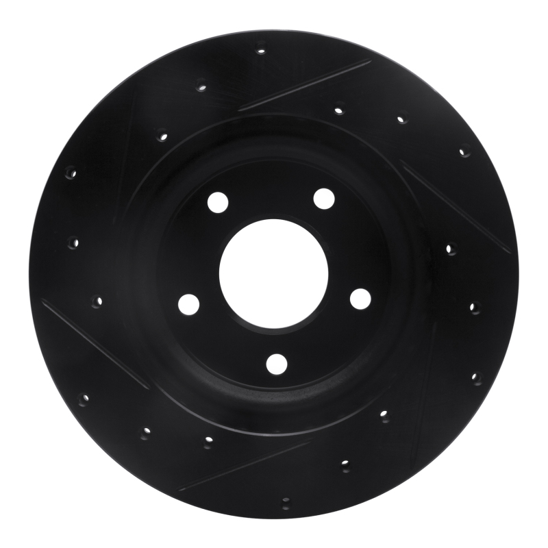 Picture of R1 07-25 Chrysler 200 Front Right Drilled & Slotted Black Brake Rotor