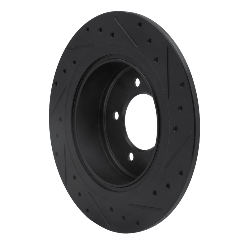 Picture of R1 07-17 Chrysler 200 Rear Left Drilled & Slotted Black Brake Rotor