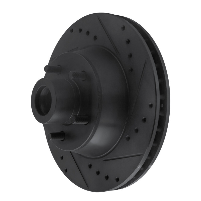 Picture of R1 71-81 Chrysler New Yorker Front Right Drilled & Slotted Black Brake Rotor