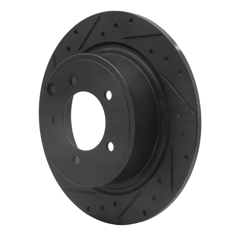 Picture of R1 07-17 Chrysler 200 Rear Left Drilled & Slotted Black Brake Rotor
