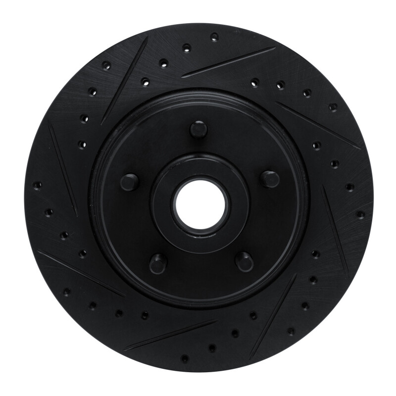Picture of R1 74-84 Chrysler Imperial Front Left Drilled & Slotted Black Brake Rotor