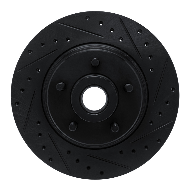 Picture of R1 74-84 Chrysler Imperial Front Right Drilled & Slotted Black Brake Rotor