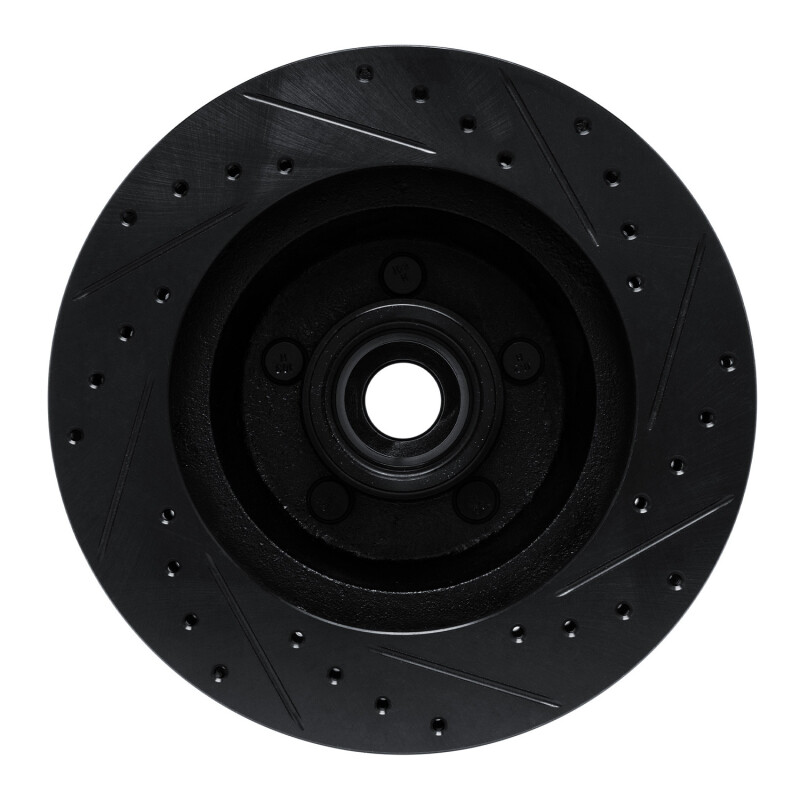 Picture of R1 74-84 Chrysler Imperial Front Left Drilled & Slotted Black Brake Rotor
