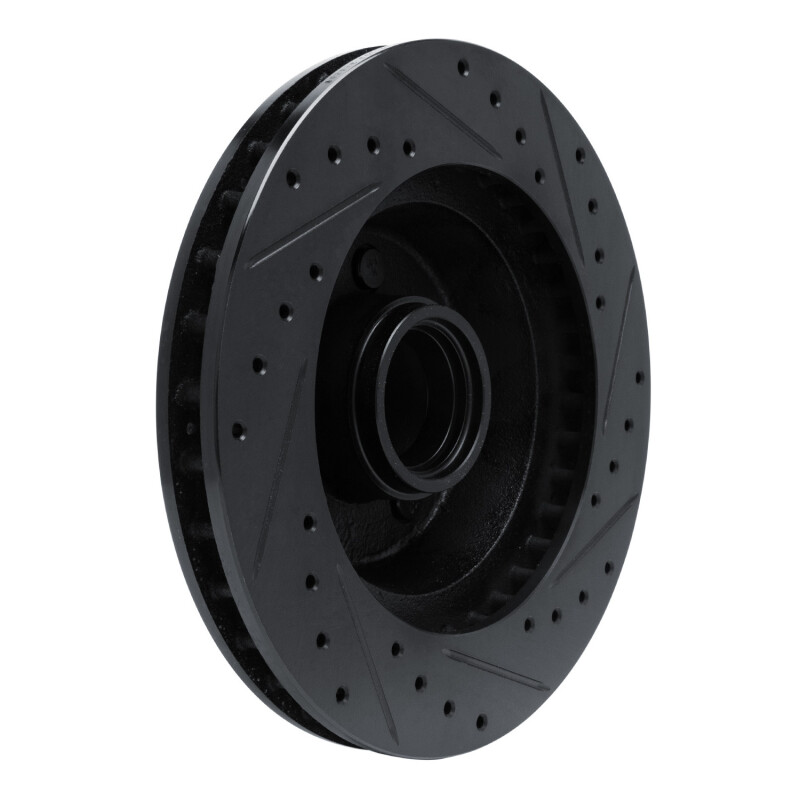 Picture of R1 74-84 Chrysler Imperial Front Left Drilled & Slotted Black Brake Rotor