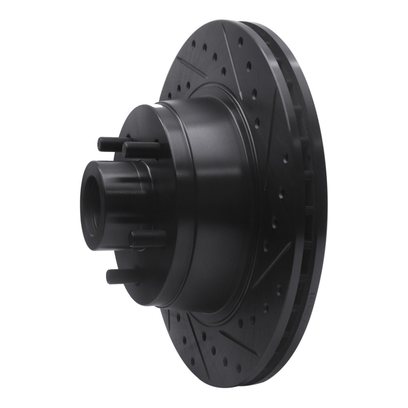 Picture of R1 76-81 Chrysler CORDOBA Front Right Drilled & Slotted Black Brake Rotor