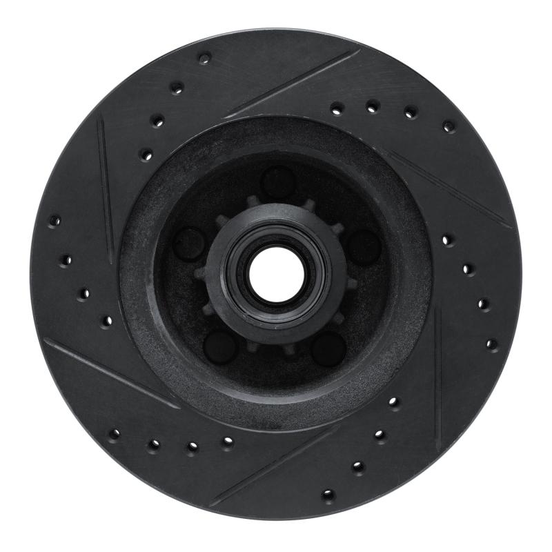 Picture of R1 70-72 Dodge Charger Front Right Drilled & Slotted Black Brake Rotor