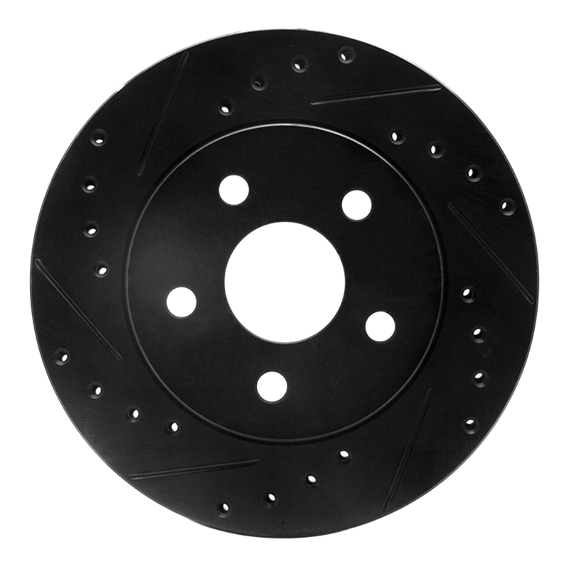 Picture of R1 91-92 Dodge Monaco Front Left Drilled & Slotted Black Brake Rotor