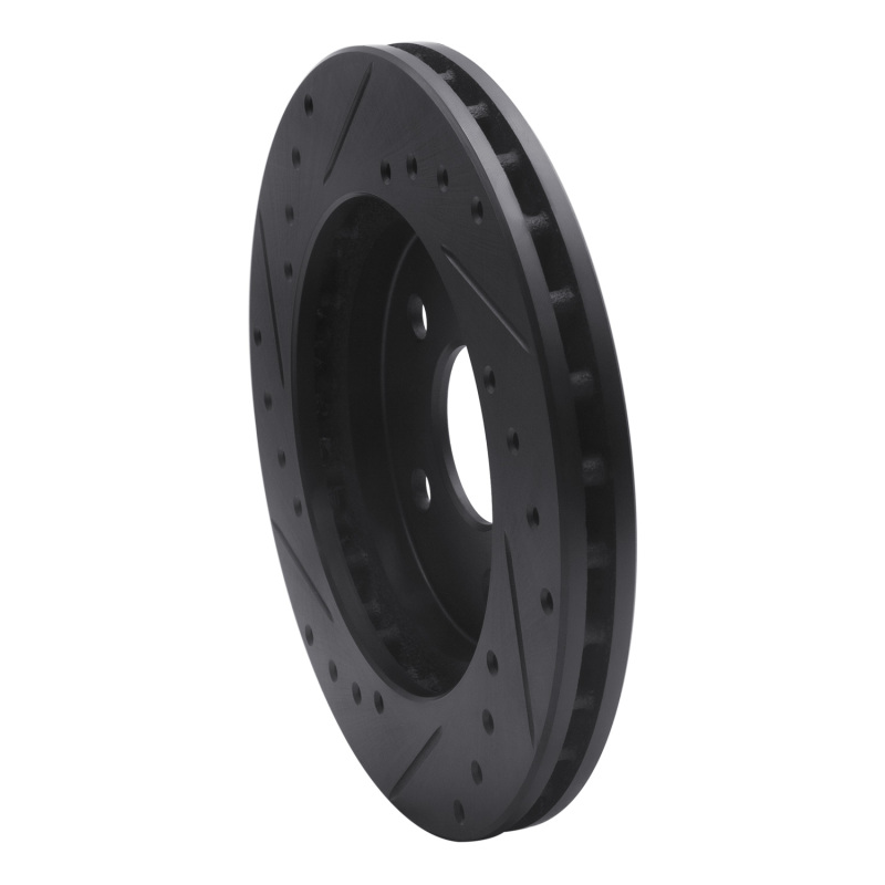 Picture of R1 91-92 Dodge Monaco Front Right Drilled & Slotted Black Brake Rotor