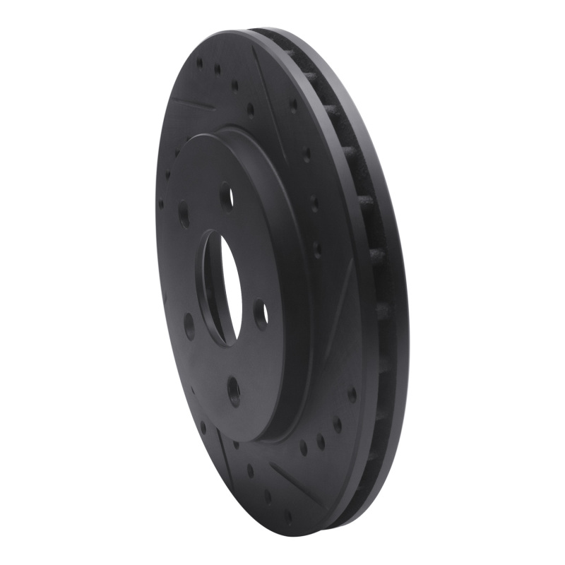 Picture of R1 91-92 Dodge Monaco Front Right Drilled & Slotted Black Brake Rotor