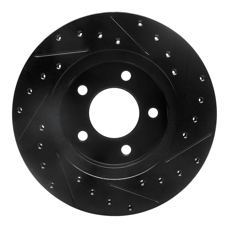 Picture of R1 93-97 Chrysler Intrepid Front Left Drilled & Slotted Black Brake Rotor