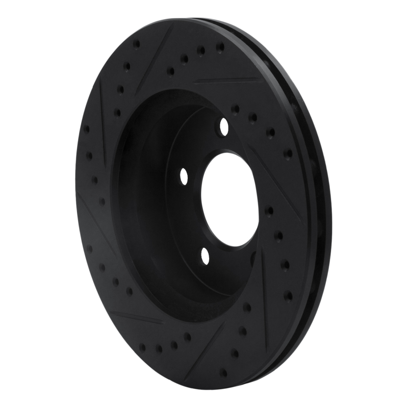 Picture of R1 93-97 Chrysler Intrepid Front Right Drilled & Slotted Black Brake Rotor