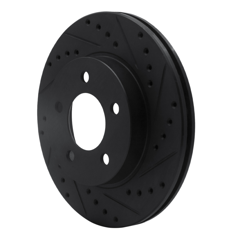 Picture of R1 93-97 Chrysler Intrepid Front Right Drilled & Slotted Black Brake Rotor
