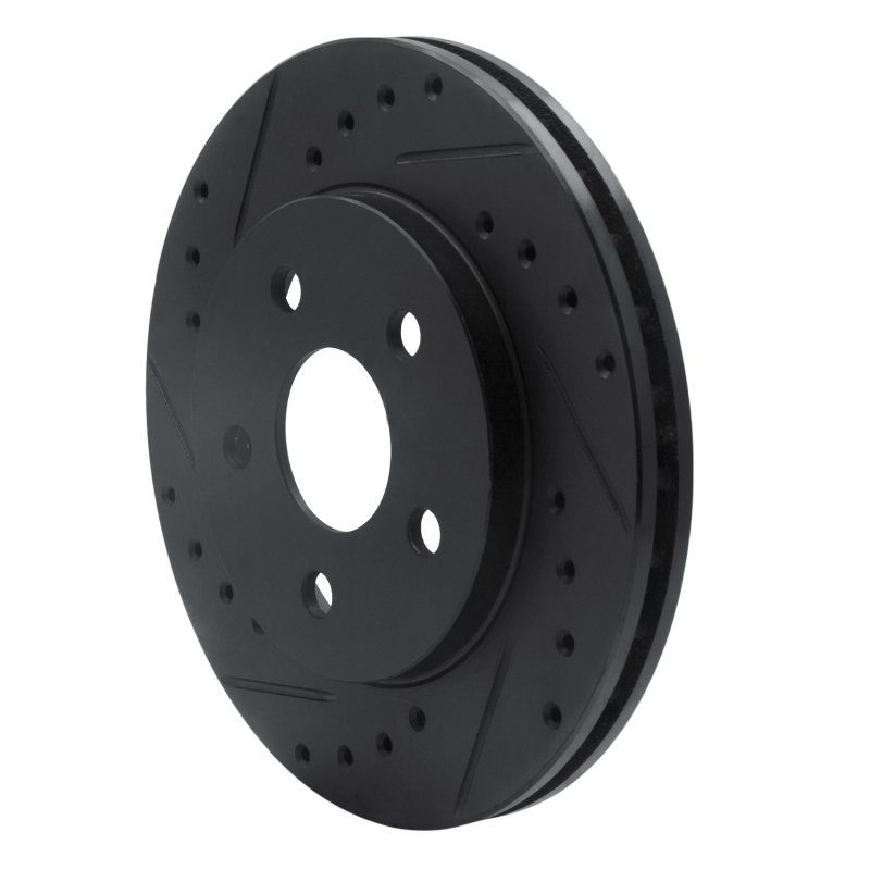 Picture of R1 91-92 Dodge Monaco Front Left Drilled & Slotted Black Brake Rotor