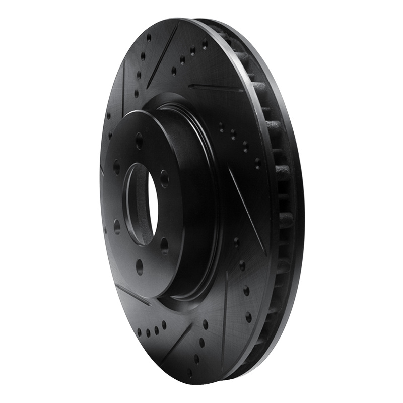 Picture of R1 92-02 Dodge Viper Front Left Drilled & Slotted Black Brake Rotor