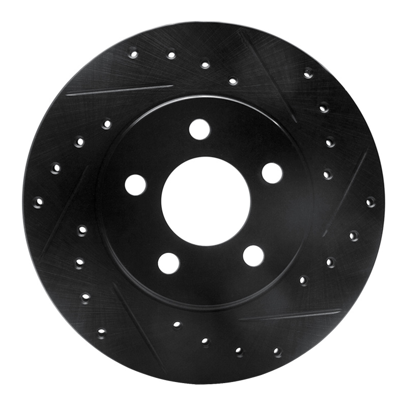 Picture of R1 95-99 Dodge Neon (USA/Canada) Front Right Drilled & Slotted Black Brake Rotor