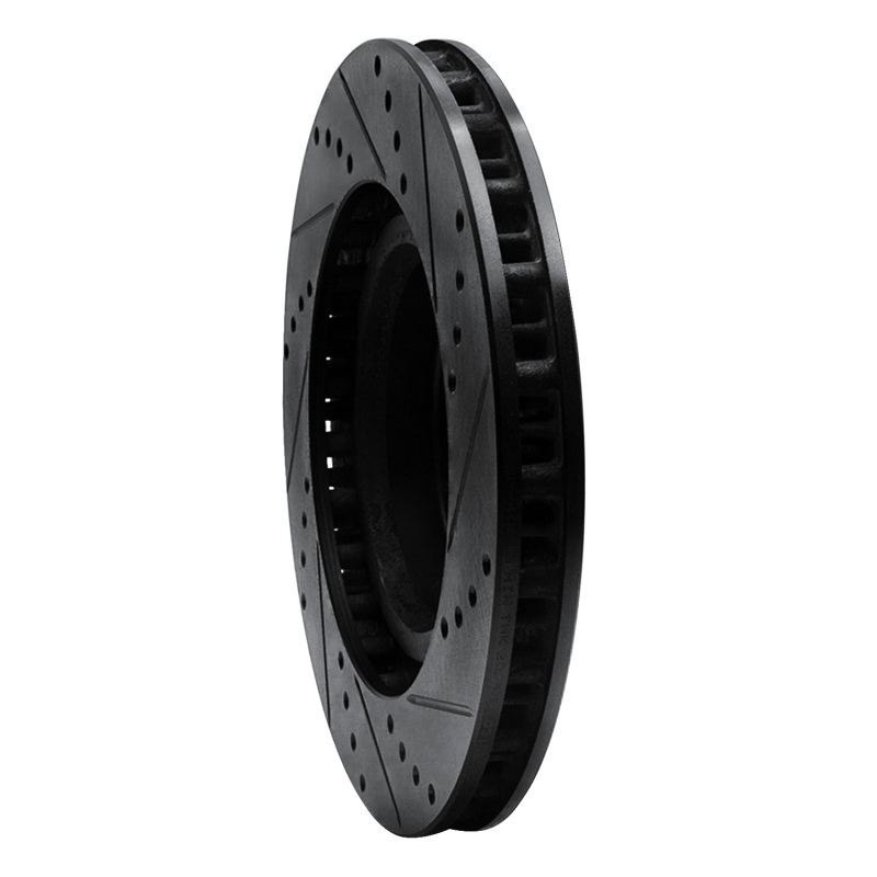 Picture of R1 92-02 Dodge Viper Front Left Drilled & Slotted Black Brake Rotor
