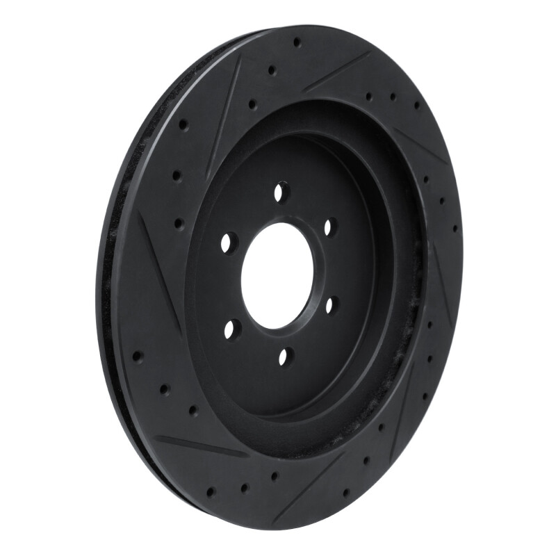 Picture of R1 92-02 Dodge Viper Rear Right Drilled & Slotted Black Brake Rotor