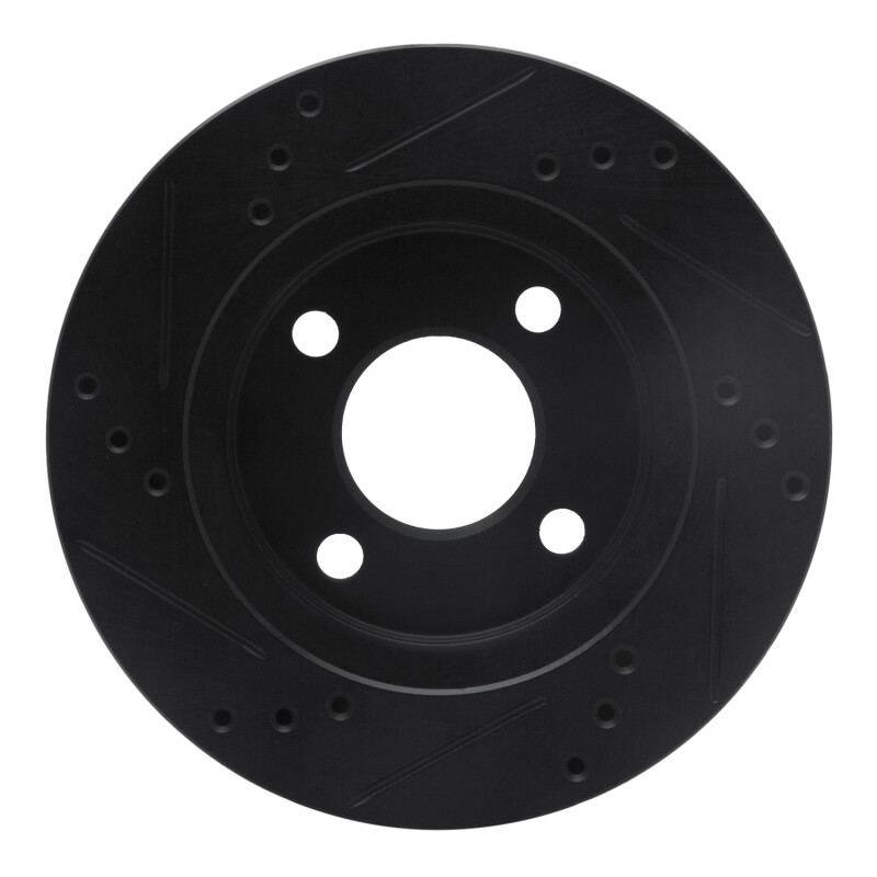 Picture of R1 95-96 Dodge Neon (USA/Canada) Front Right Drilled & Slotted Black Brake Rotor