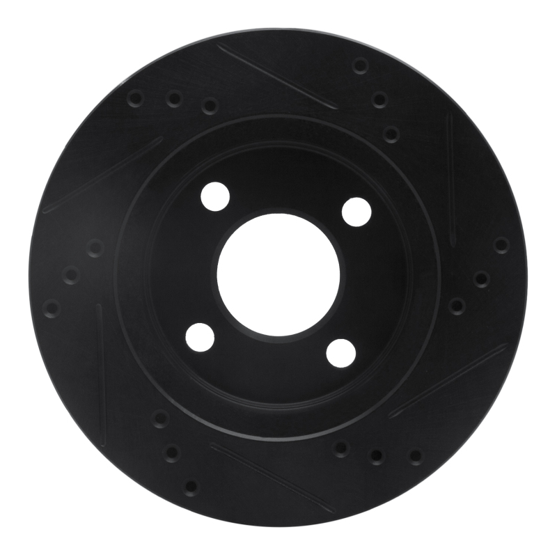 Picture of R1 95-96 Dodge Neon (USA/Canada) Front Left Drilled & Slotted Black Brake Rotor