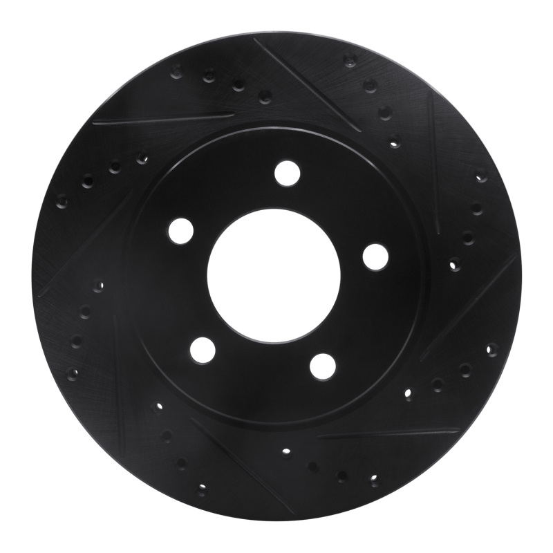 Picture of R1 98-00 Chrysler LHS Front Right Drilled & Slotted Black Brake Rotor