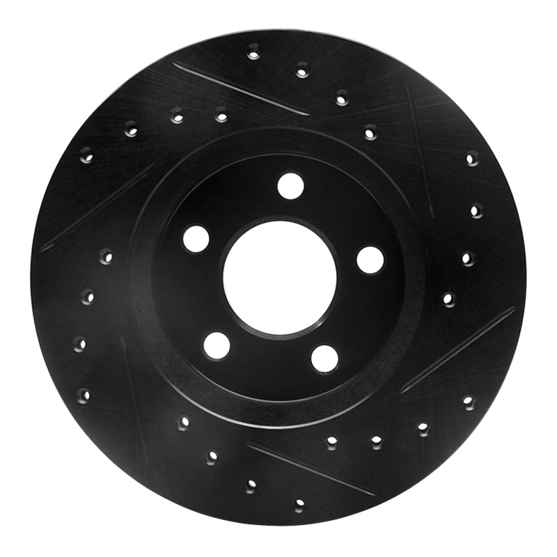 Picture of R1 95-99 Dodge Neon (USA/Canada) Front Left Drilled & Slotted Black Brake Rotor