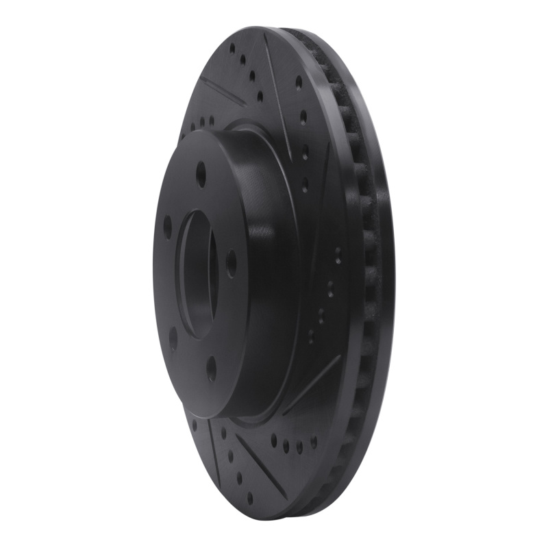Picture of R1 98-00 Chrysler LHS Front Right Drilled & Slotted Black Brake Rotor