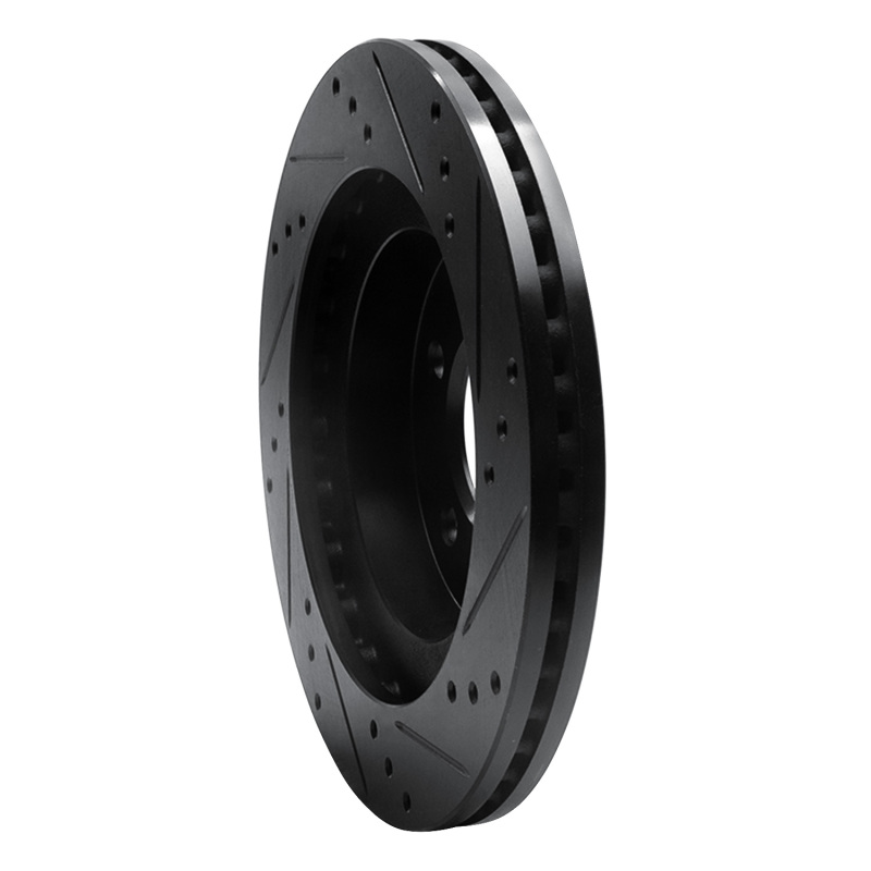 Picture of R1 98-04 Chrysler 300M Front Left Drilled & Slotted Black Brake Rotor