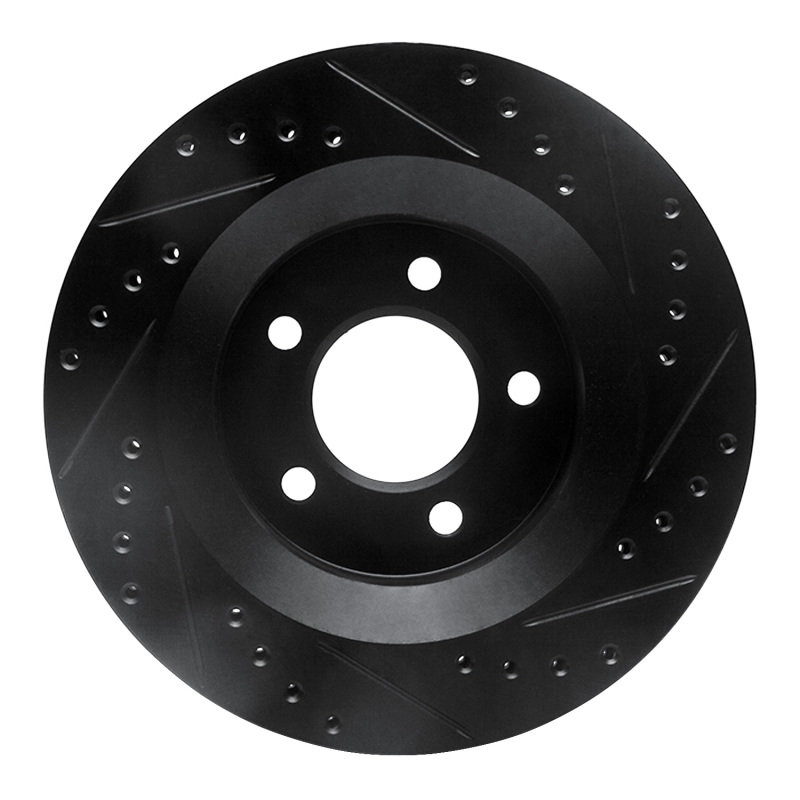 Picture of R1 99-04 Chrysler 300M Front Left Drilled & Slotted Black Brake Rotor