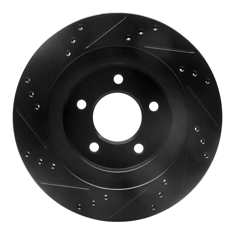 Picture of R1 98-04 Chrysler CONCORDE Front Right Drilled & Slotted Black Brake Rotor