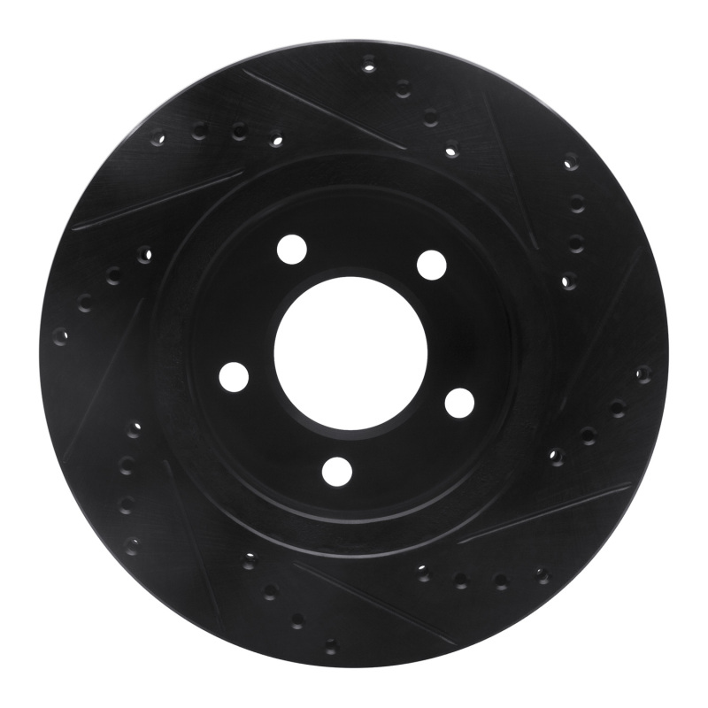 Picture of R1 98-00 Chrysler LHS Front Right Drilled & Slotted Black Brake Rotor